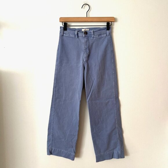 Marine Layer Bridget High Rise Crop Pants Marlin Blue Women's Size 2 - Picture 2 of 10
